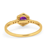 Wedding Ring Accent Vintage Round Simulated Cubic Zirconia 925 Sterling Silver