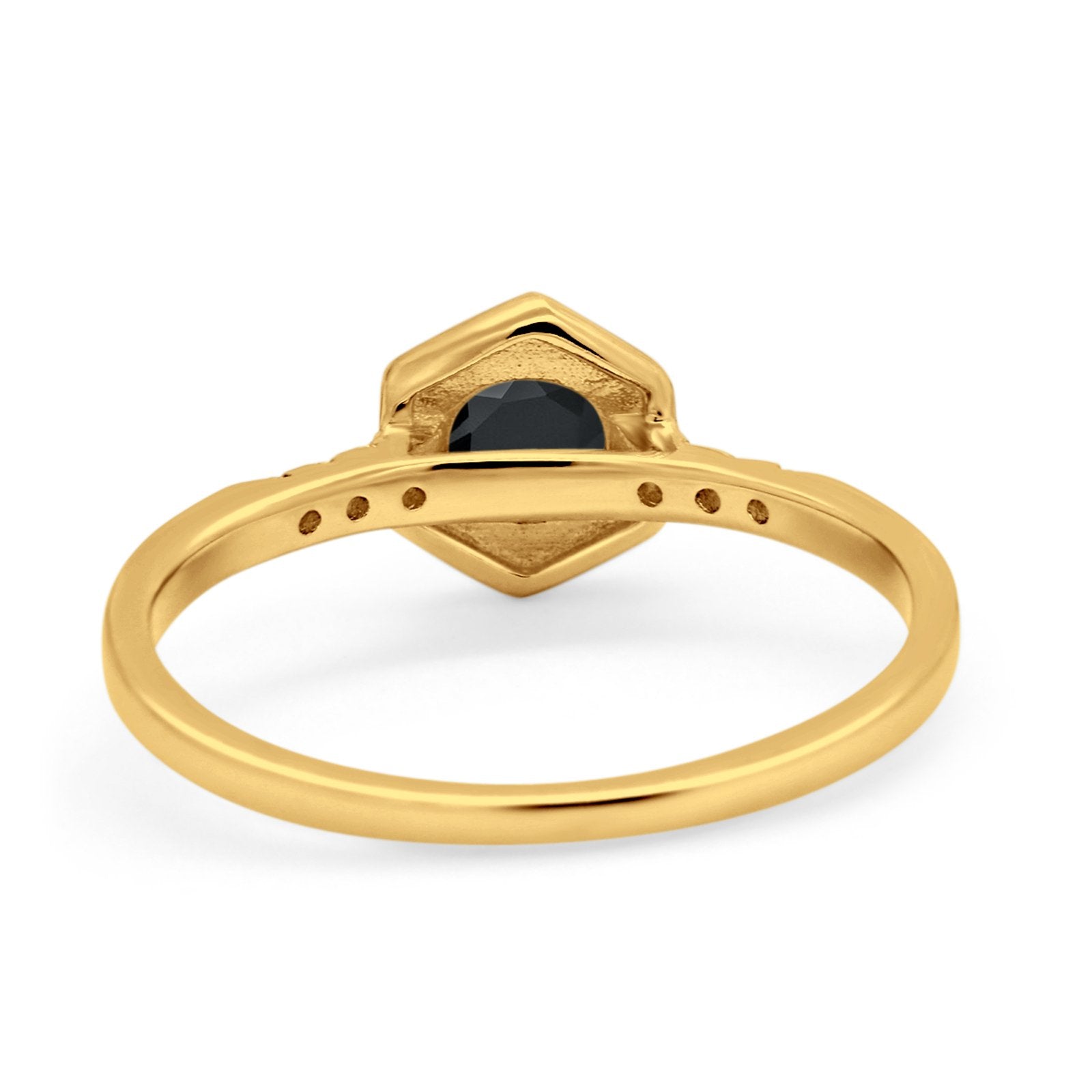 Wedding Ring Accent Vintage Round Simulated Cubic Zirconia 925 Sterling Silver