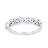 Wedding Band Eternity Ring Marquise Round Simulated Cubic Zirconia 925 Sterling Silver