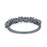 Wedding Band Eternity Ring Marquise Round Simulated Cubic Zirconia 925 Sterling Silver