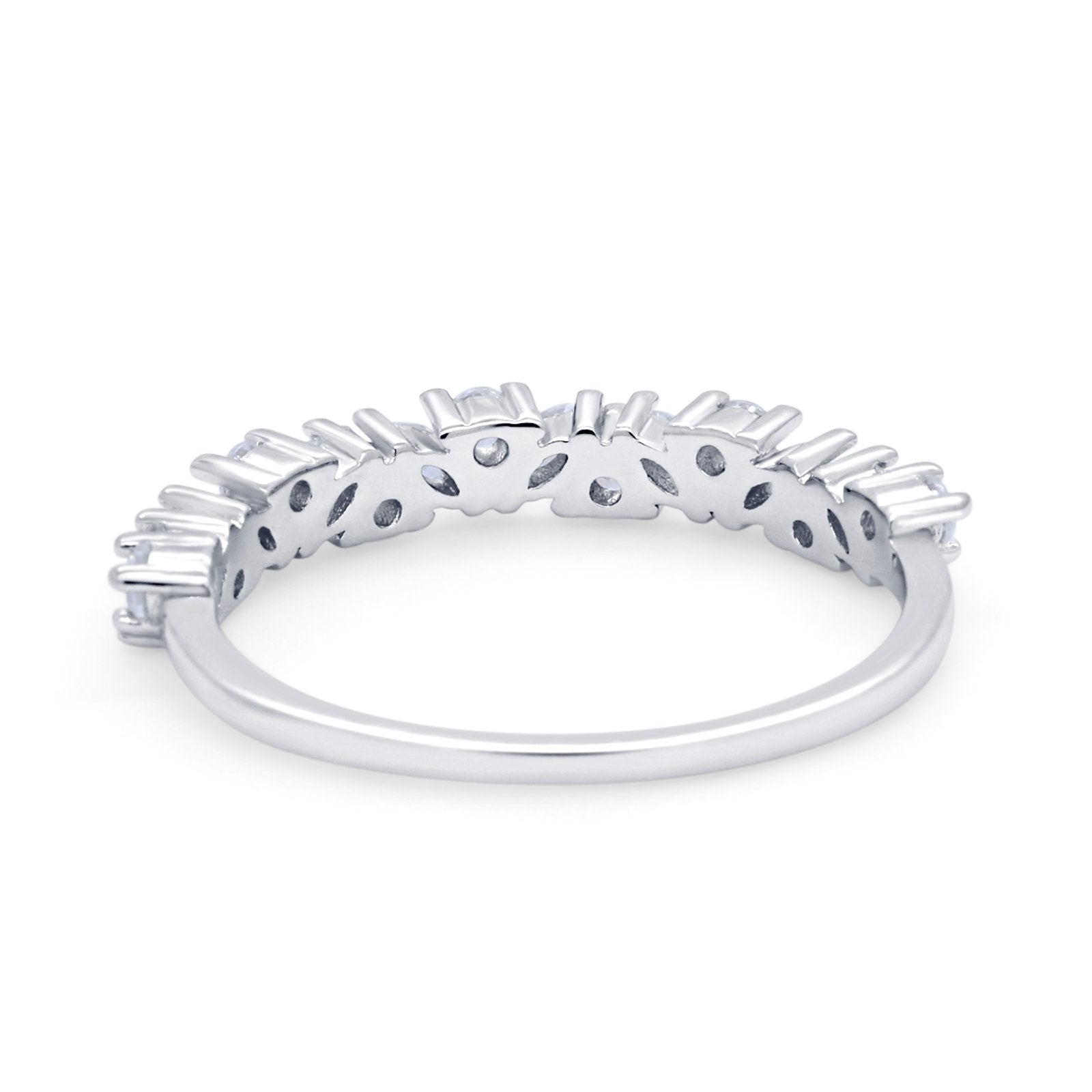 Wedding Band Eternity Ring Marquise Round Simulated Cubic Zirconia 925 Sterling Silver