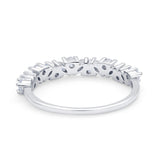 Wedding Band Eternity Ring Marquise Round Simulated Cubic Zirconia 925 Sterling Silver