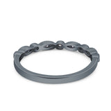 Half Eternity Wedding Band Ring Marquise Round Simulated Cubic Zirconia 925 Sterling Silver