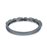 Half Eternity Wedding Band Ring Marquise Round Simulated Cubic Zirconia 925 Sterling Silver