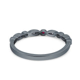 Half Eternity Wedding Band Ring Marquise Round Simulated Cubic Zirconia 925 Sterling Silver