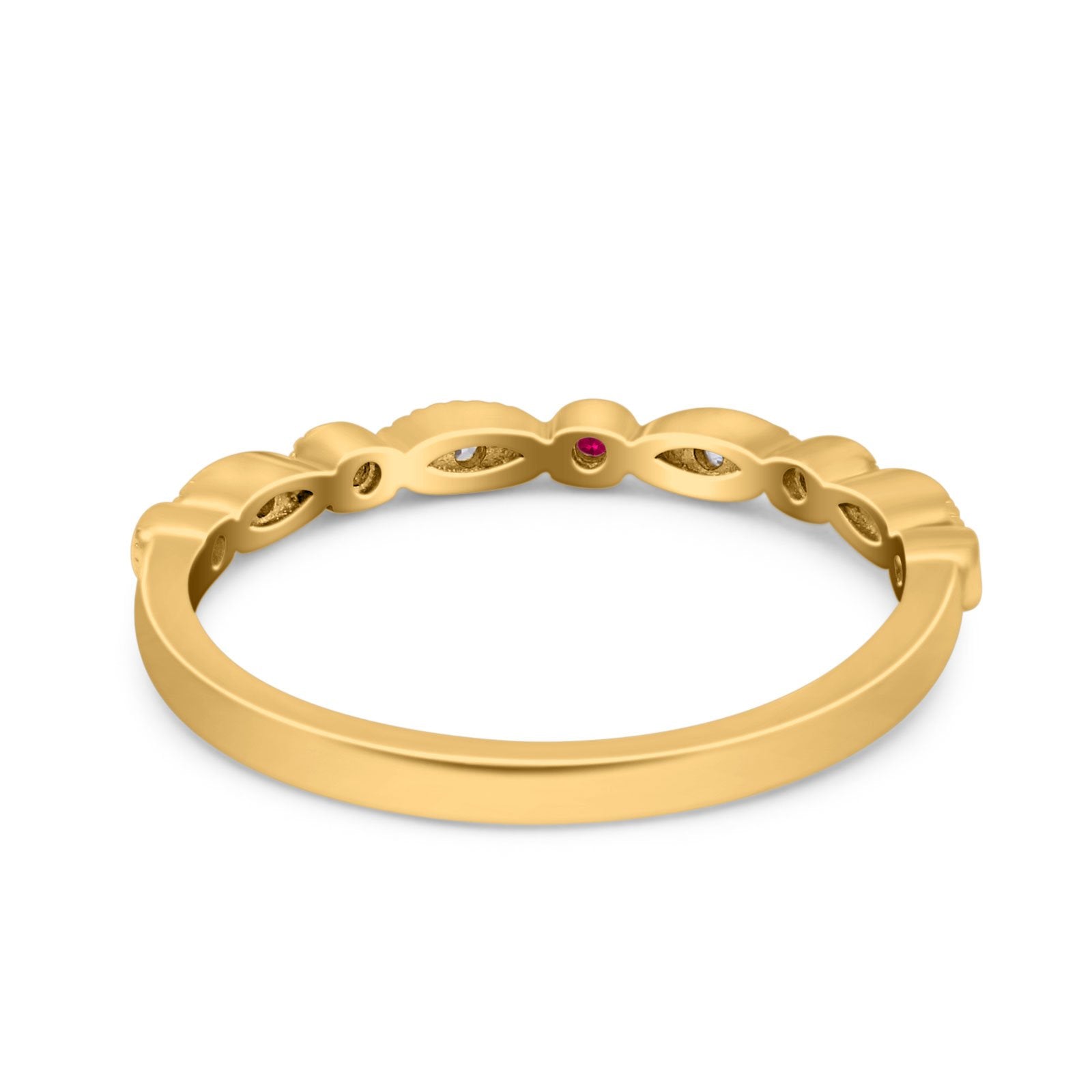 Half Eternity Wedding Band Ring Marquise Round Simulated Cubic Zirconia 925 Sterling Silver