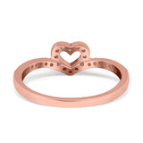 Heart Promise V Chevron Midi Thumb Eternity Ring Simulated CZ 925 Sterling Silver