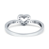Heart Promise V Chevron Midi Thumb Eternity Ring Simulated CZ 925 Sterling Silver