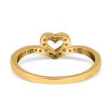 Heart Promise V Chevron Midi Thumb Eternity Ring Simulated CZ 925 Sterling Silver