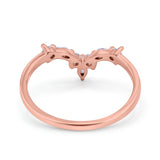 Curved Marquise Engagement Half Eternity Ring Simulated CZ 925 Sterling Silver