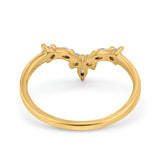 Curved Marquise Engagement Half Eternity Ring Simulated CZ 925 Sterling Silver