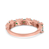 Art Deco Eternity Marquise Wedding Band Ring Simulated Cubic Zirconia 925 Sterling Silver