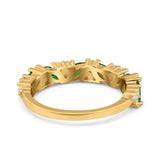 Art Deco Eternity Marquise Wedding Band Ring Simulated Cubic Zirconia 925 Sterling Silver