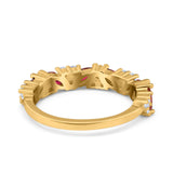 Art Deco Eternity Marquise Wedding Band Ring Simulated Cubic Zirconia 925 Sterling Silver