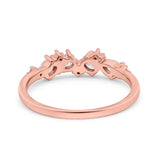 Pear Oval Art Deco Eternity Wedding Band Ring Simulated Cubic Zirconia 925 Sterling Silver