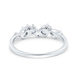 Pear Oval Art Deco Eternity Wedding Band Ring Simulated Cubic Zirconia 925 Sterling Silver