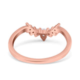 Curved Eternity Stackable Wedding Band Ring Simulated Cubic Zirconia 925 Sterling Silver