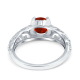 Art Deco Filigree Wedding Engagement Bridal Ring Round Simulated Cubic Zirconia 925 Sterling Silver