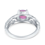 Art Deco Filigree Wedding Engagement Bridal Ring Round Simulated Cubic Zirconia 925 Sterling Silver