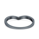 Half Eternity Ring Wedding Band Round Simulated Cubic Zirconia 925 Sterling Silver (4mm)