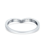 Half Eternity Ring Wedding Band Round Simulated Cubic Zirconia 925 Sterling Silver (4mm)