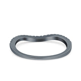 Fashion Half Eternity Ring Round Simulated Cubic Zirconia 925 Sterling Silver (4mm)