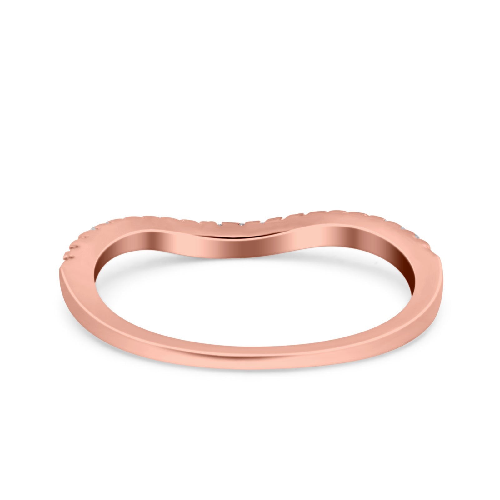 Fashion Half Eternity Ring Round Simulated Cubic Zirconia 925 Sterling Silver (4mm)