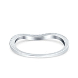 Fashion Half Eternity Ring Round Simulated Cubic Zirconia 925 Sterling Silver (4mm)