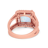 Halo Princess Shape Engagement Ring Simulated CZ 925 Sterling Silver