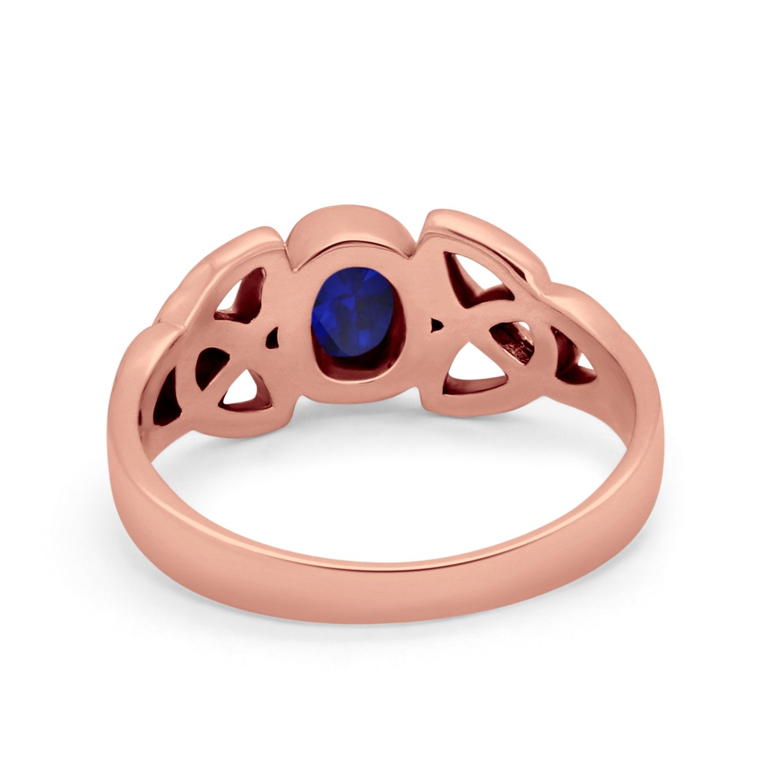 Celtic Ring Oval Bezel Simulated CZ 925 Sterling Silver
