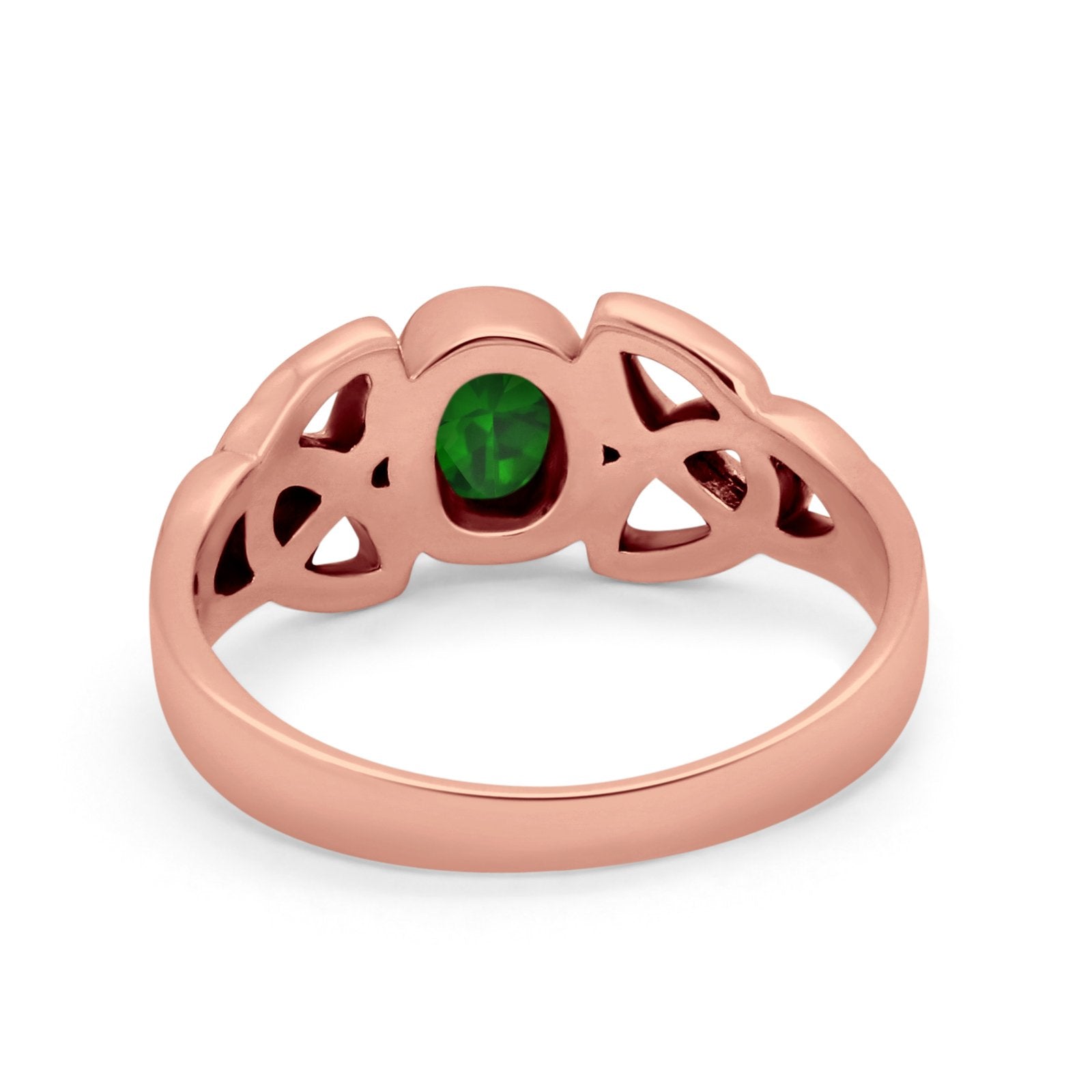 Celtic Ring Oval Bezel Simulated CZ 925 Sterling Silver