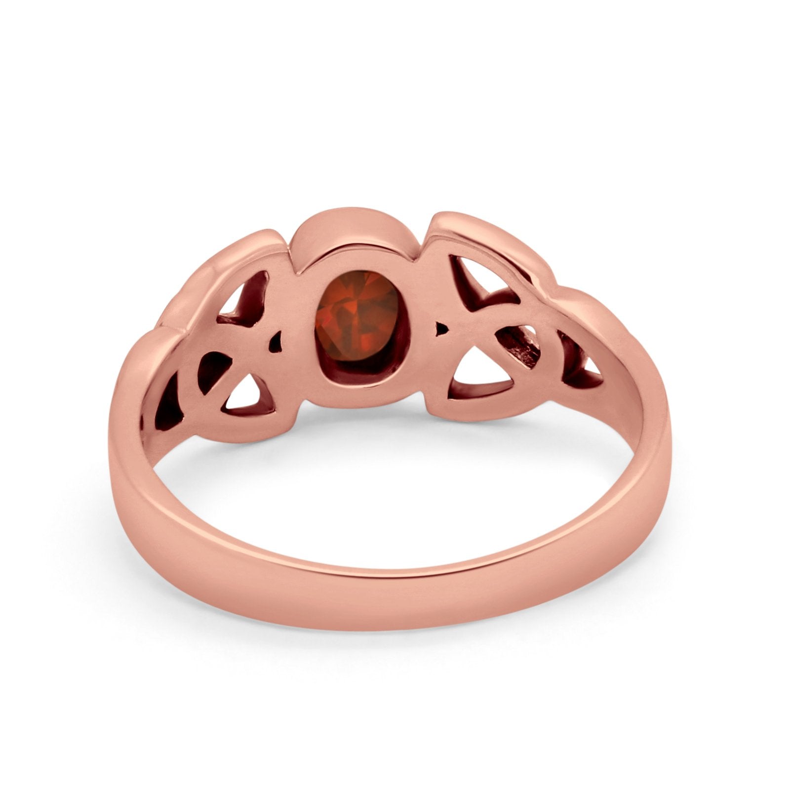 Celtic Ring Oval Bezel Simulated CZ 925 Sterling Silver