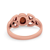 Celtic Ring Oval Bezel Simulated CZ 925 Sterling Silver