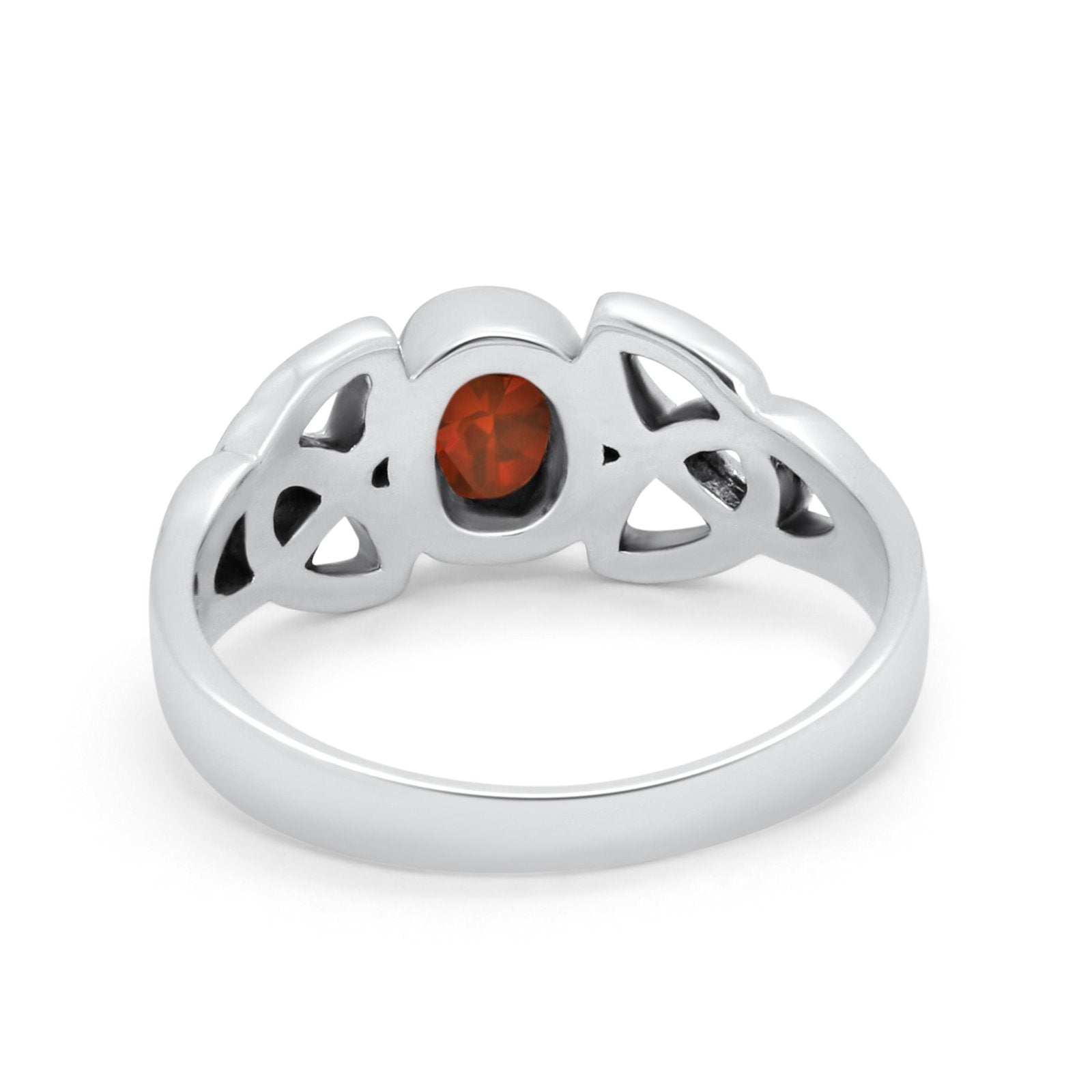 Celtic Ring Oval Bezel Simulated CZ 925 Sterling Silver