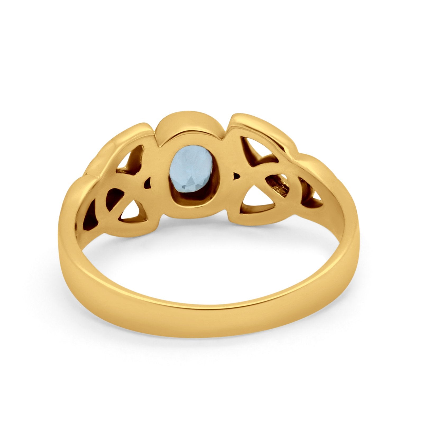 Celtic Ring Oval Bezel Simulated CZ 925 Sterling Silver