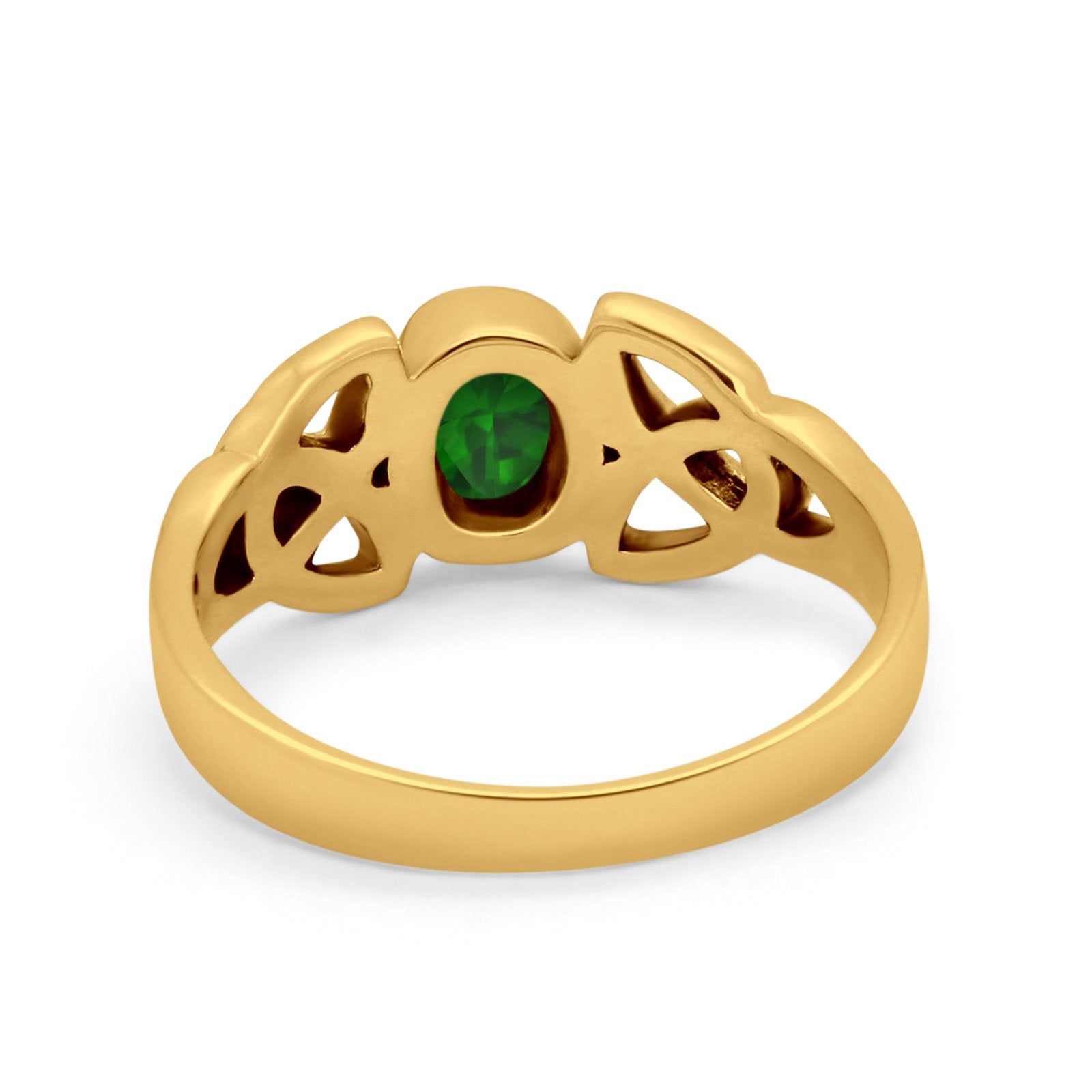 Celtic Ring Oval Bezel Simulated CZ 925 Sterling Silver