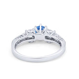 Solitaire Accent Wedding Ring Simulated Cubic Zirconia 925 Sterling Silver