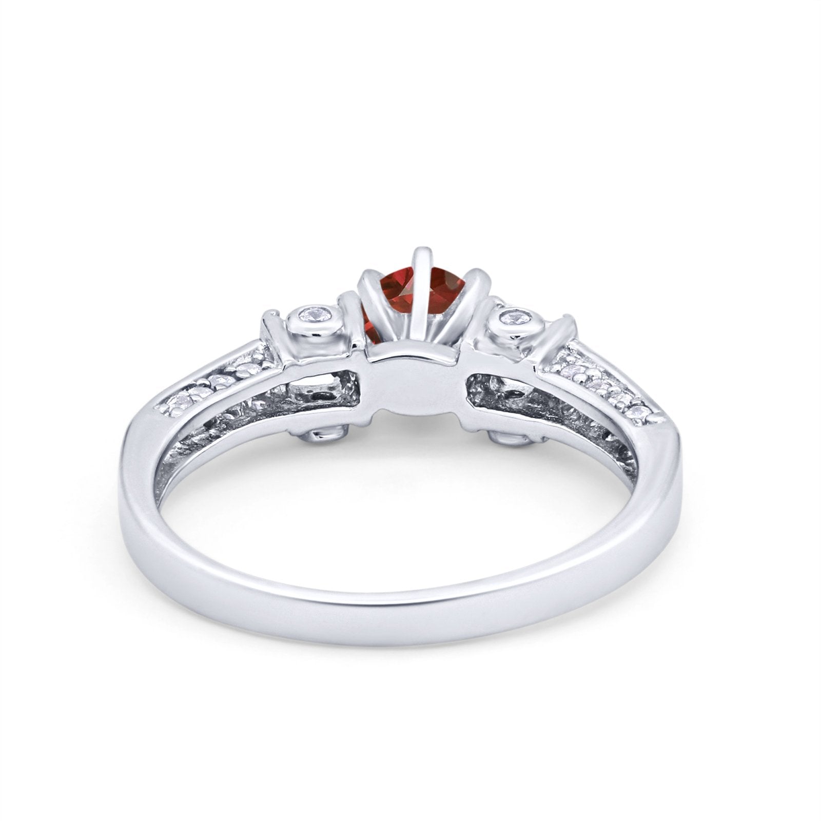Solitaire Accent Wedding Ring Simulated Cubic Zirconia 925 Sterling Silver
