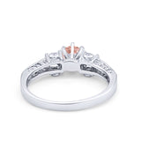 Solitaire Accent Wedding Ring Simulated Cubic Zirconia 925 Sterling Silver