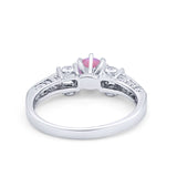 Solitaire Accent Wedding Ring Simulated Cubic Zirconia 925 Sterling Silver