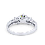 Solitaire Accent Wedding Ring Simulated Cubic Zirconia 925 Sterling Silver
