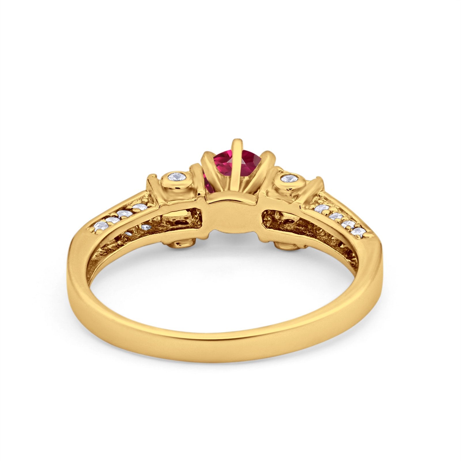 Solitaire Accent Wedding Ring Simulated Cubic Zirconia 925 Sterling Silver