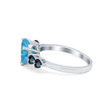 Heart Promise Wedding Ring Simulated Rainbow Cubic Zirconia 925 Sterling Silver