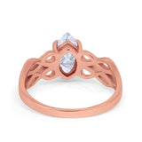 Marquise Simulated Cubic Zirconia Infinity Shank Ring 925 Sterling Silver