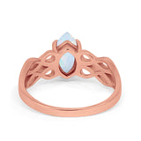 Marquise Simulated Cubic Zirconia Infinity Shank Ring 925 Sterling Silver
