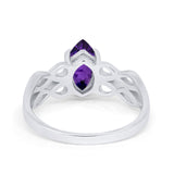 Marquise Simulated Cubic Zirconia Infinity Shank Ring 925 Sterling Silver