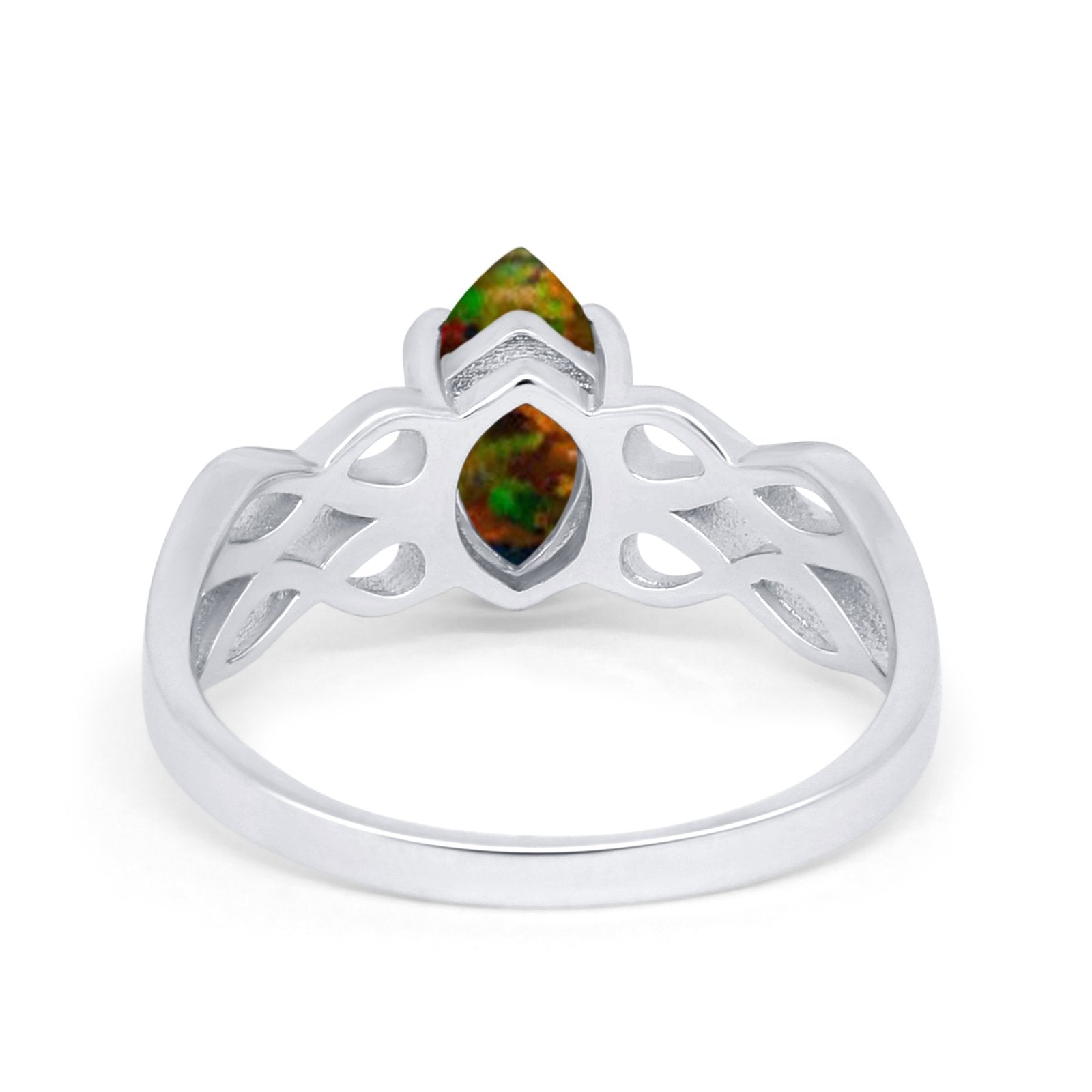 Marquise Simulated Cubic Zirconia Infinity Shank Ring 925 Sterling Silver