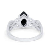 Marquise Simulated Cubic Zirconia Infinity Shank Ring 925 Sterling Silver