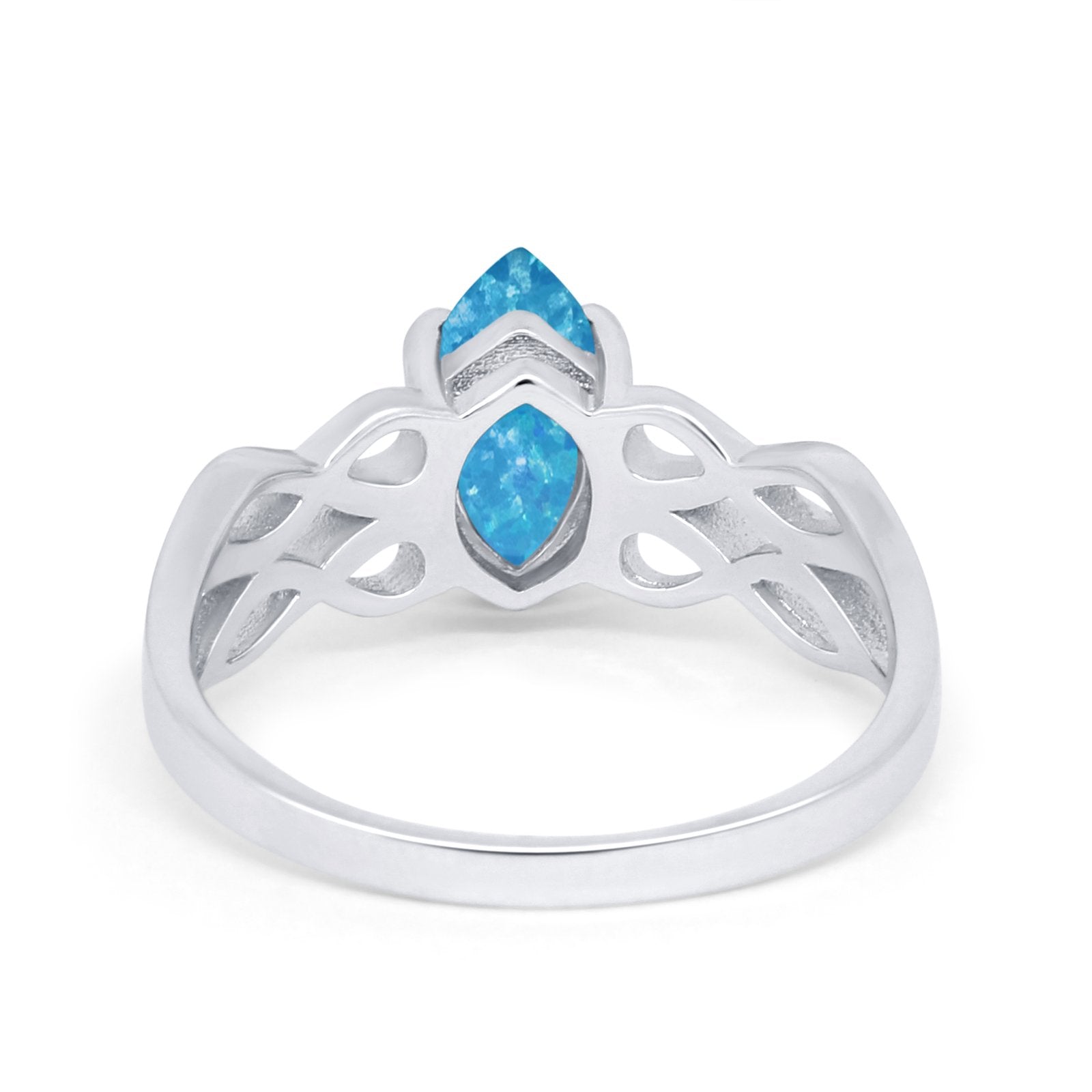 Marquise Simulated Cubic Zirconia Infinity Shank Ring 925 Sterling Silver