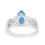 Marquise Simulated Cubic Zirconia Infinity Shank Ring 925 Sterling Silver